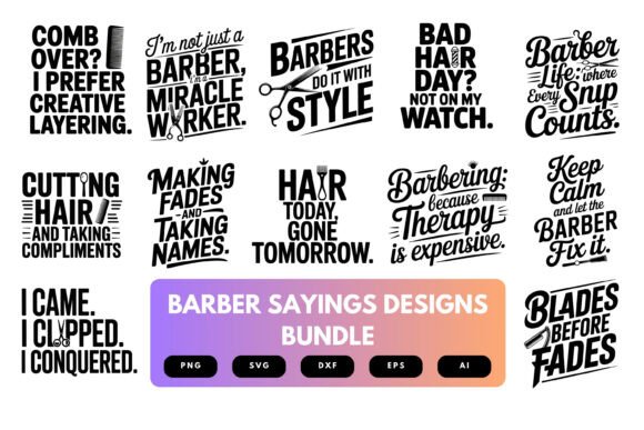 Barber SVG Bundle: Essential Graphics for Crafts and Content