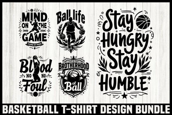 Basketball T-Shirt Design Bundle for Graphics & Crafts