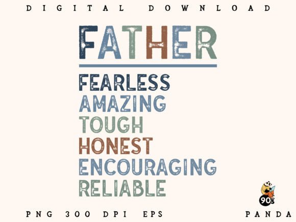 Brave Honest Strong Dad Design for Graphics and Crafts