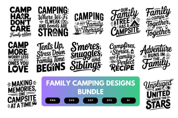 Family Camping SVG Bundle: Essential Graphics for Crafts and Content