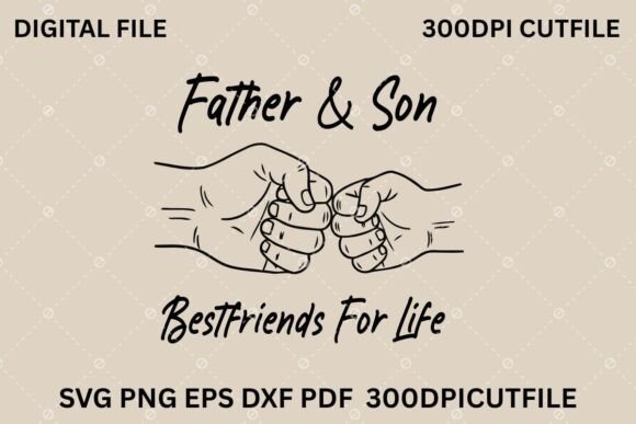 Father and Son Fist Bump SVG: Graphics for Crafts & Publishing