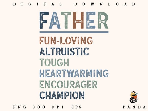 Friendly Caring Dad Typography for Graphics and Crafts
