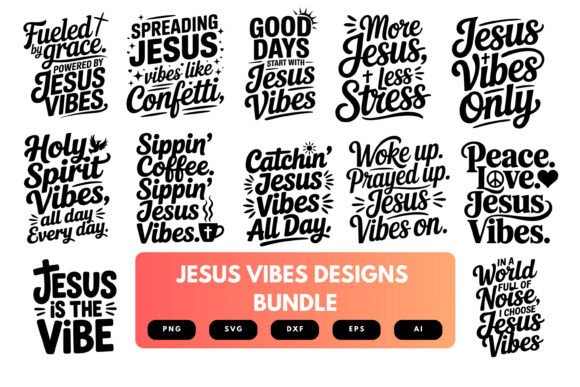 Jesus Vibes SVG Bundle: Graphics & Crafts for Faith Brands