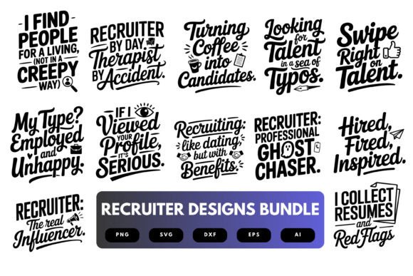 Recruiter SVG Bundle: Graphics for Crafts & Branding