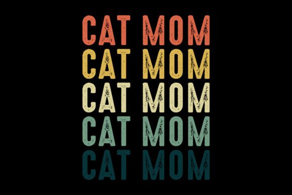 Retro Vintage Cat Mom SVG PNG Design for Graphics and Crafts