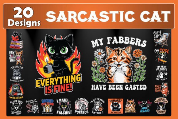 Sarcastic Cat SVG Bundle: A Designer's Take on Graphics and Crafts