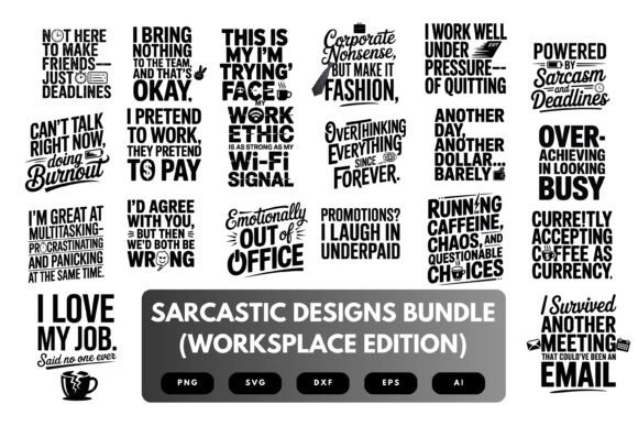 Sarcastic Workplace SVG Bundle: Graphics for Crafts