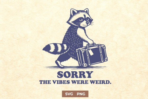 Sorry the Vibes Were Weird Raccoon SVG Graphics & Crafts