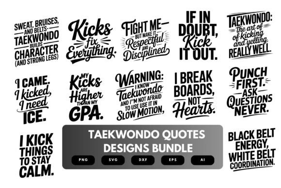 Taekwondo Quotes SVG Bundle for Graphics and Crafts